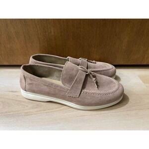 Unbranded Taupe Suede Walk Loafer Size EU 41 With Charms Flat Casual Work